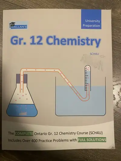 - Workbook based on Grade 12 Chemistry SCH4U curriculum - New condition - Price is negotiable