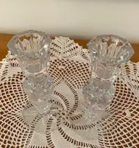 Vintage Cross and Olive Lead Crystal Candlesticks