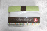 Unopened Washable Flat Diapers [Kushies] White 6-Pack