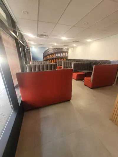 Explore our diverse collection of gently loved restaurant booths and sofas, featuring an array of co...