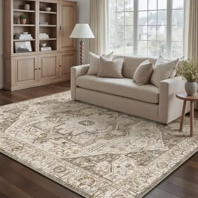 PureCozy Vintage Area Rug 5x7 Washable Living Room Kitchen Indo, View more