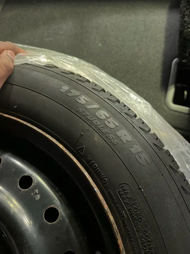 4 Winter Tires with Black Steel Rims 175/65 R15 in Tires & Rims in Peterborough - Image 2
