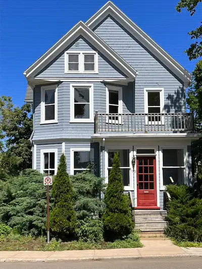 Late Victorian style gable-end detached house, with stacked bay windows, built 1915. This well maint...