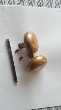 Antique solid brass door knob set