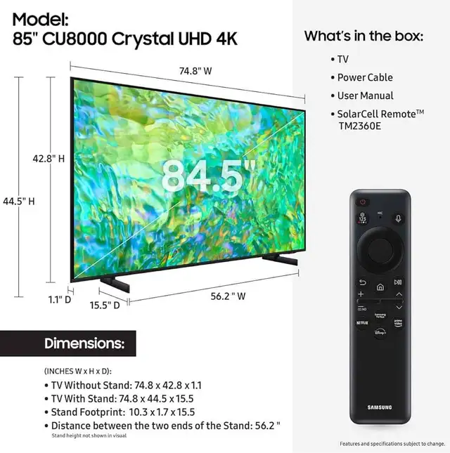 LED TV-70"-SAMSUNG-smart-4k-ultra hd-inbox-warranty-$749.no tax in General Electronics in City of Toronto - Image 7