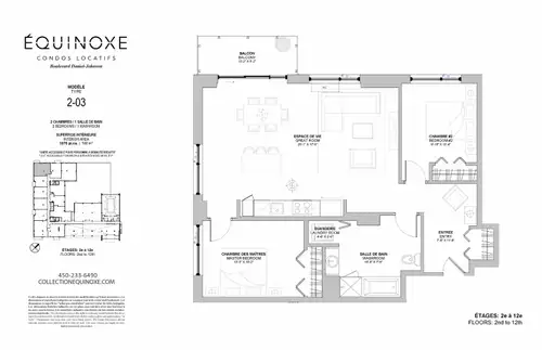 Lease Transfer – Modern 4½ Condo in Équinoxe Laval Boulevard Daniel-Johnson, Laval Available: ASAP B...