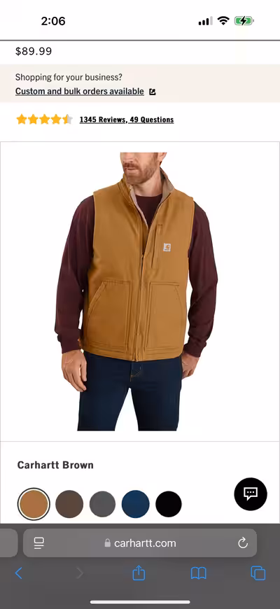 This Carhartt vest is a durable and versatile piece, perfect for layering in cooler weather. It feat...