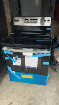  Brand new stove and fridge 30 inch stainless steel GE never bee