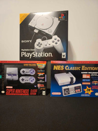 NES Classic Mini New, SNES Classic Mini New, Playstation Classic