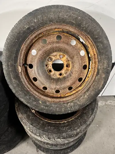 size 205/55R16 Please note, these are used and show signs of rust.