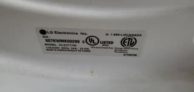 LG Dryer (Good Condition)559281003216261121