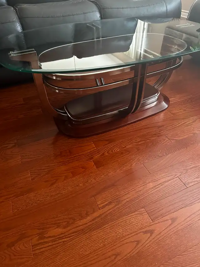 Glass and wood combination living room table62863729230595128