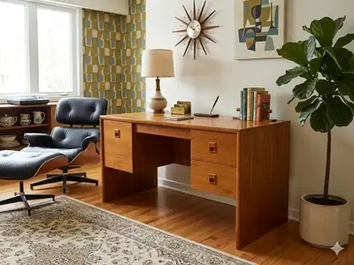 Mid-Century Teak Desk, View more