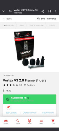 Vortex frame sliders Universal Fitment 