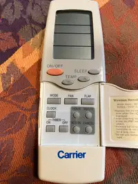 Climatiseur Carrier  Télécommande Remote
