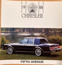 1988 CHRYSLER 5th AVENUE AUTO BROCHURE FOR SALE