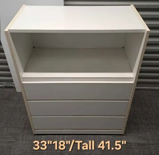 Wooden White 3-Drawer Dresser / Storage Chest in Dressers & Wardrobes in City of Toronto - Image 7