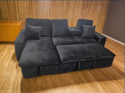 Couch with Reversible Chaise and Storage Ottoman, View more