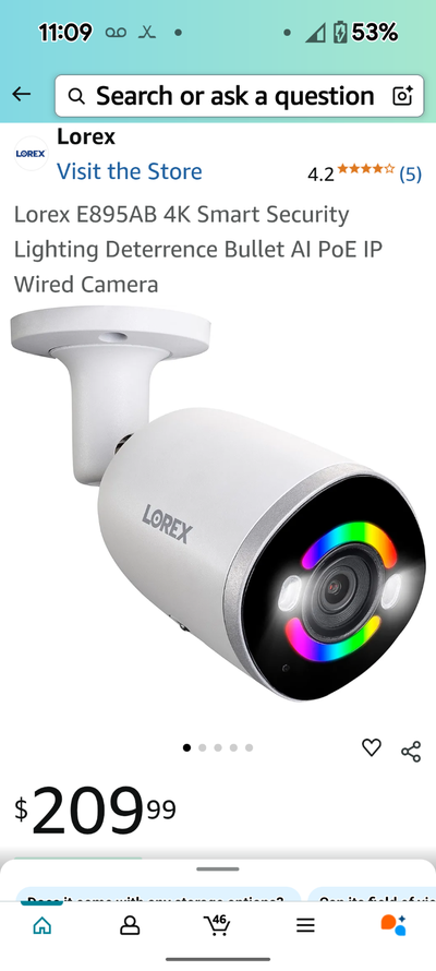 ******Sale 60% off********* Lorex bullet camera model e895 4K resolution 8 Megapixel Poe camera with...
