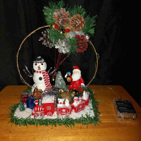 Christmas Center Piece With Battery Lights - $25.00