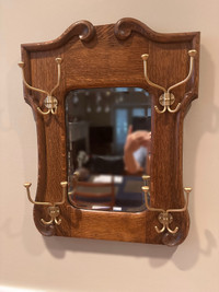 Antique Wooden Mirror - Compact Size - Unique Beauty