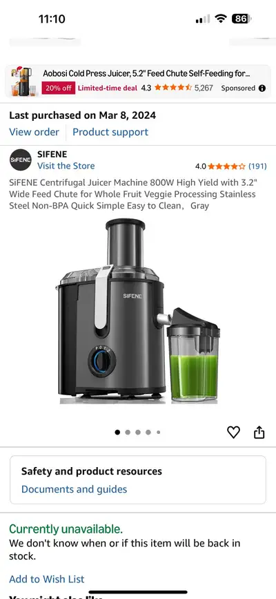 SIFENE Juicer Machine, View more
