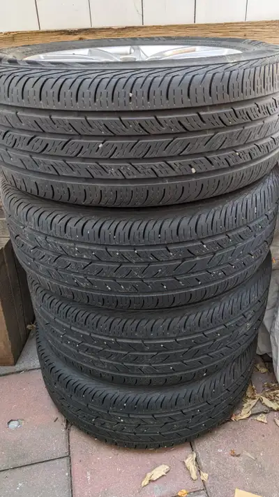 FOUR (4) - Continental Conti Pro Contact Tires Size 215/55 R16 All Season 97H M&S Radial 75% tread l...