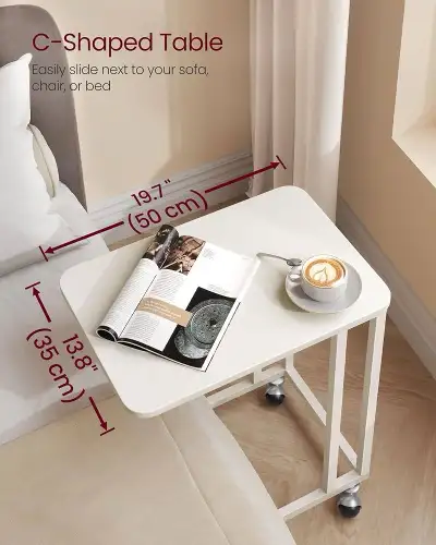 End Table, Side Table, Coffee Table, with Steel Frame and Castor, Voir plus