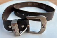 Vintage Reebok belt. Italian leather, dark brown