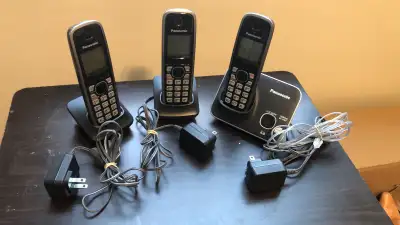 Black Panasonic Cordless Phone Set – Very Good Condition, View more