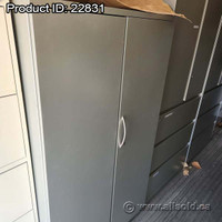 Steelcase 36" x 24" x 66" Silver 2 Door Storage Cabinet, Locking