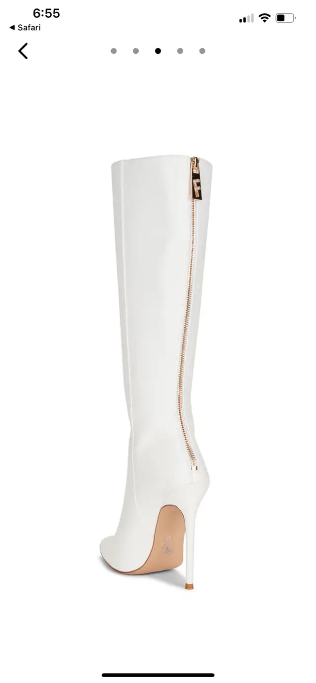 la femme miliano faux leather white boots size 37 in Women's - Shoes in City of Toronto - Image 4