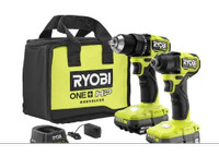 New RYOBI Compact & Impact Driver Kit with Batteries and Charger