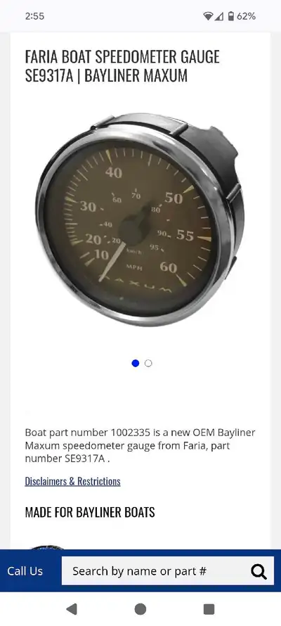 Faria speedometer for Bayliner/Maxum boat. See photos for complete details. It is new unused but the...