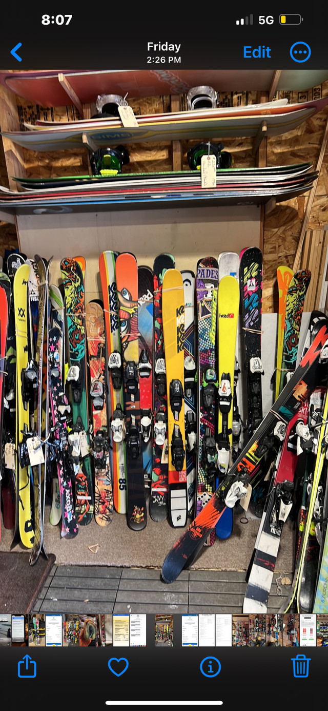 Tons of used skis, boots.Skis from 67cm-180cm PRICES VARY in Ski in Edmonton