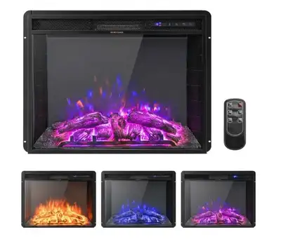 NEW! 26" Recessed Electric Fireplace Heater with Remote - 750W/1, View more