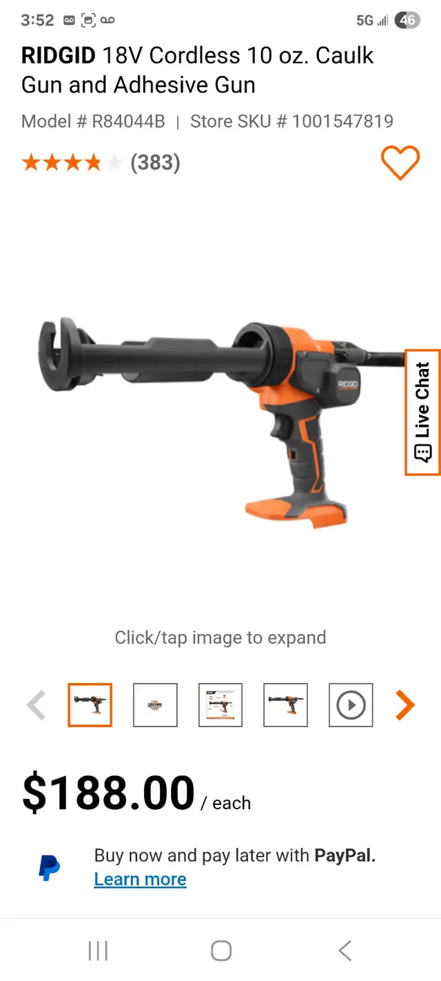 RIDGID 18V Cordless 10 oz. Caulk Gun and Adhesive Gun (ToolOnly) in Power Tools in City of Toronto - Image 3