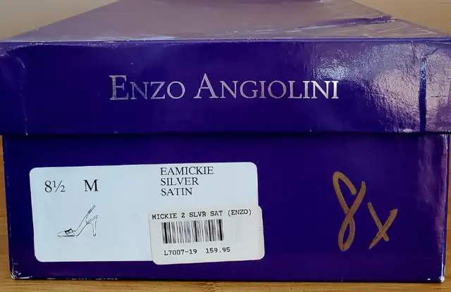 "ENZO ANGIOLINI" SILVER SATIN HEELS in Women's - Shoes in Calgary - Image 6