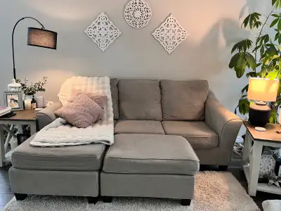 Ashley furniture sectional and ottoman, View more