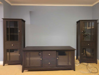 TV console and storage towers 