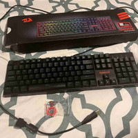Red dragon LED keyboard with number extension