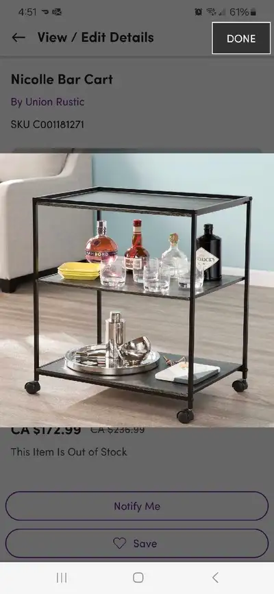 Nicolle Bar Cart, View more