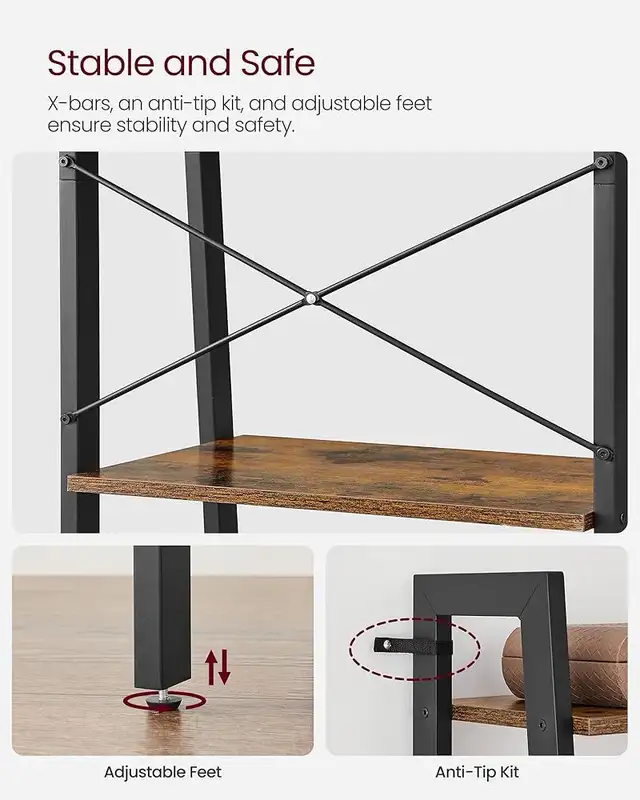 Metal frame Ladder Shelf, 4-Tier Bookshelf, Storage Rack in Bookcases & Shelving Units in Markham / York Region - Image 3