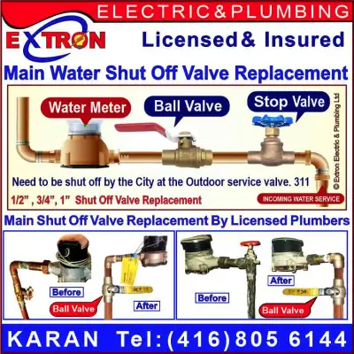 Licensed Plumber✔️Water Main Shut off Valve Replacement ☎️ KARAN, View more