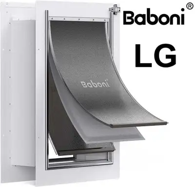 Baboni 3-Flaps Pet Door for Wall, Steel Frame and Telescoping Tu, View more