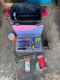 Fishing tackle bag and all in picture 