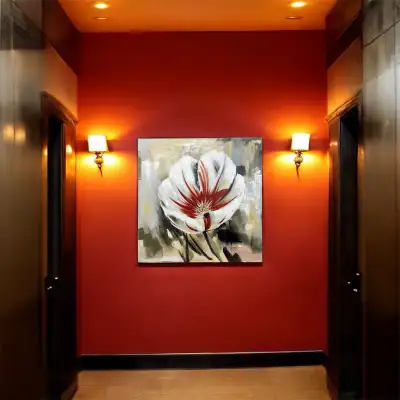 Large hand painted abstract floral wall art, View more