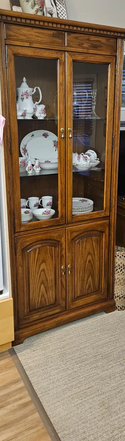 China Cabinet solid wood built by (Skylar Peppler), glass shelve, View more