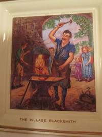 Signed by Artist "The Village Blacksmith" Plaque - England