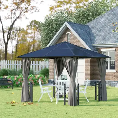 10' x 10' Hardtop Gazebo with PC Board Roof and Aluminum Frame, , View more